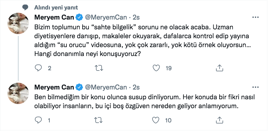 meryem can su orucu ile ilgili gelen tepkilere cevap verdi